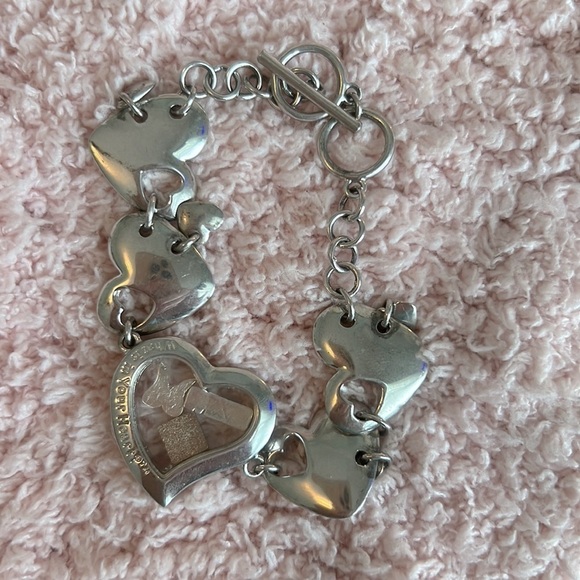 Vintage Glass Heart Locket Toggle Bracelet - Picture 6 of 11